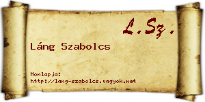Láng Szabolcs névjegykártya