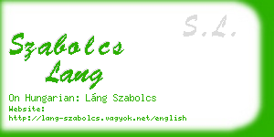 szabolcs lang business card