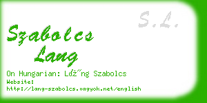 szabolcs lang business card